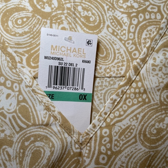 Michael by Michael Kors Paisley Print Ruffled Sleeve Top sz 0X - Picture 2 of 11